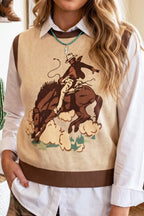 Western Rider Graphic Sweater Knit Vest