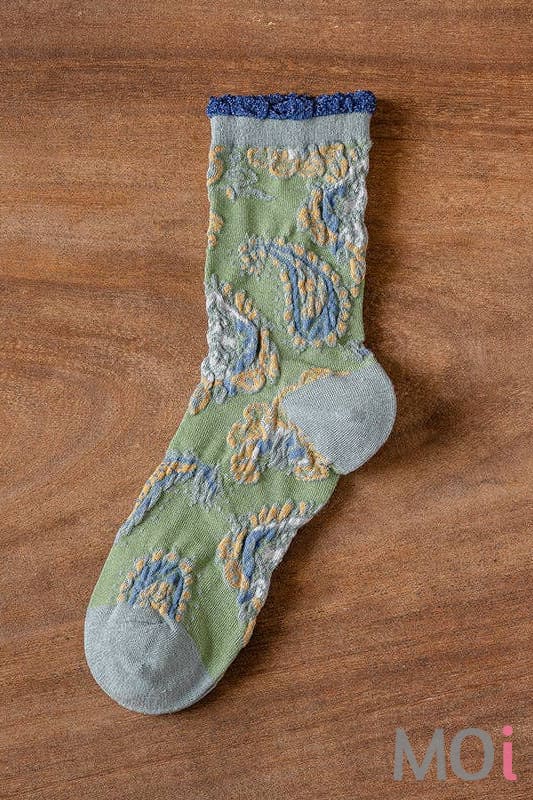 Rufia - Bohemian Embossed Floral Socks