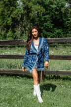 Blue Bandana Fringe Cardigan