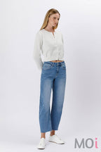 HIGH RISE MILD BARREL JEANS