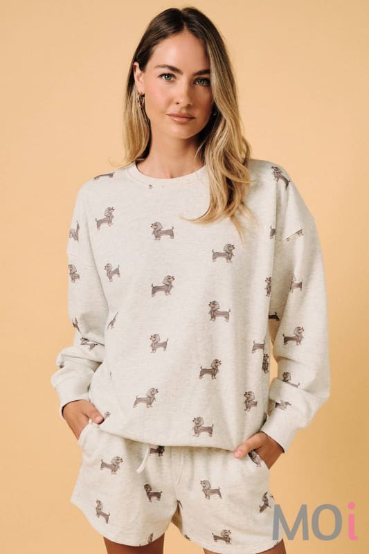 Weenie Dog All Over Print Crew Neck Sweatshirt