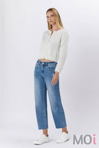 HIGH RISE MILD BARREL JEANS
