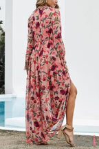 Effortless Elegance Vivid Floral Print Maxi Dress