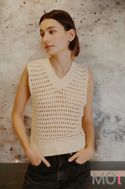 Crochet Vest Ivory