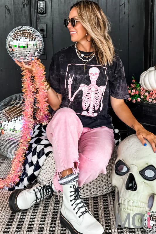 Peace Skully Mineral Wash Tee