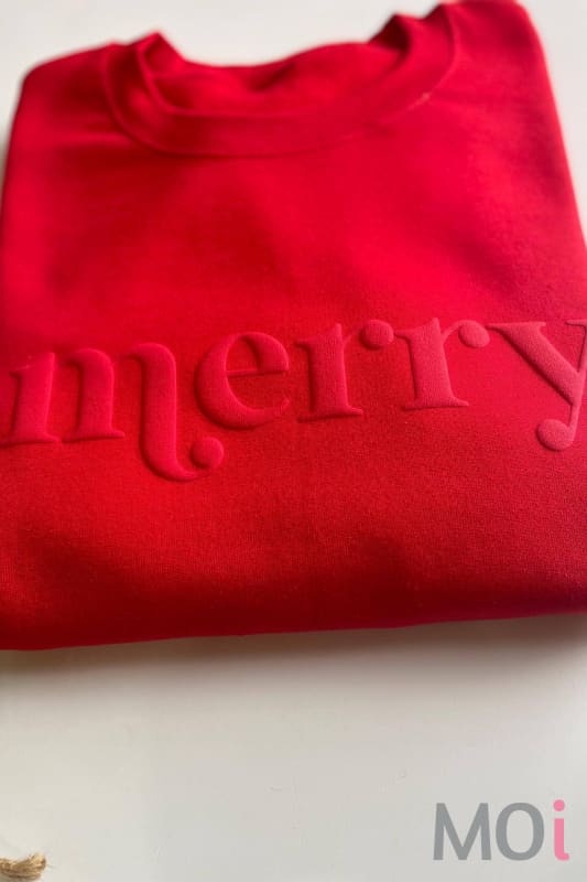 Retro Embossed Merry Sweatshirt