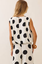 Polka Dot Pintuck top