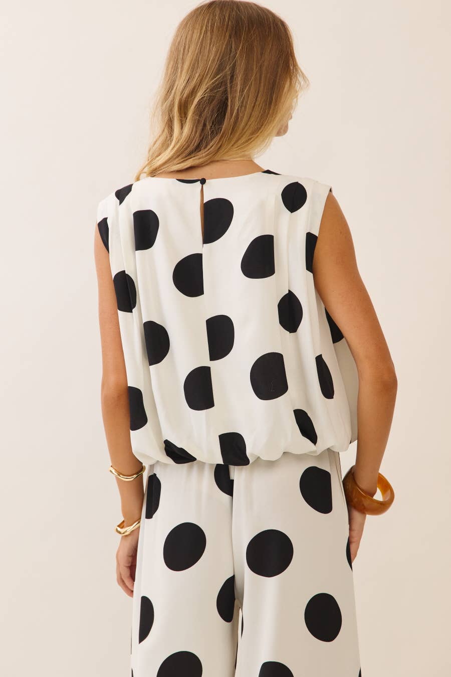 Polka Dot Pintuck top