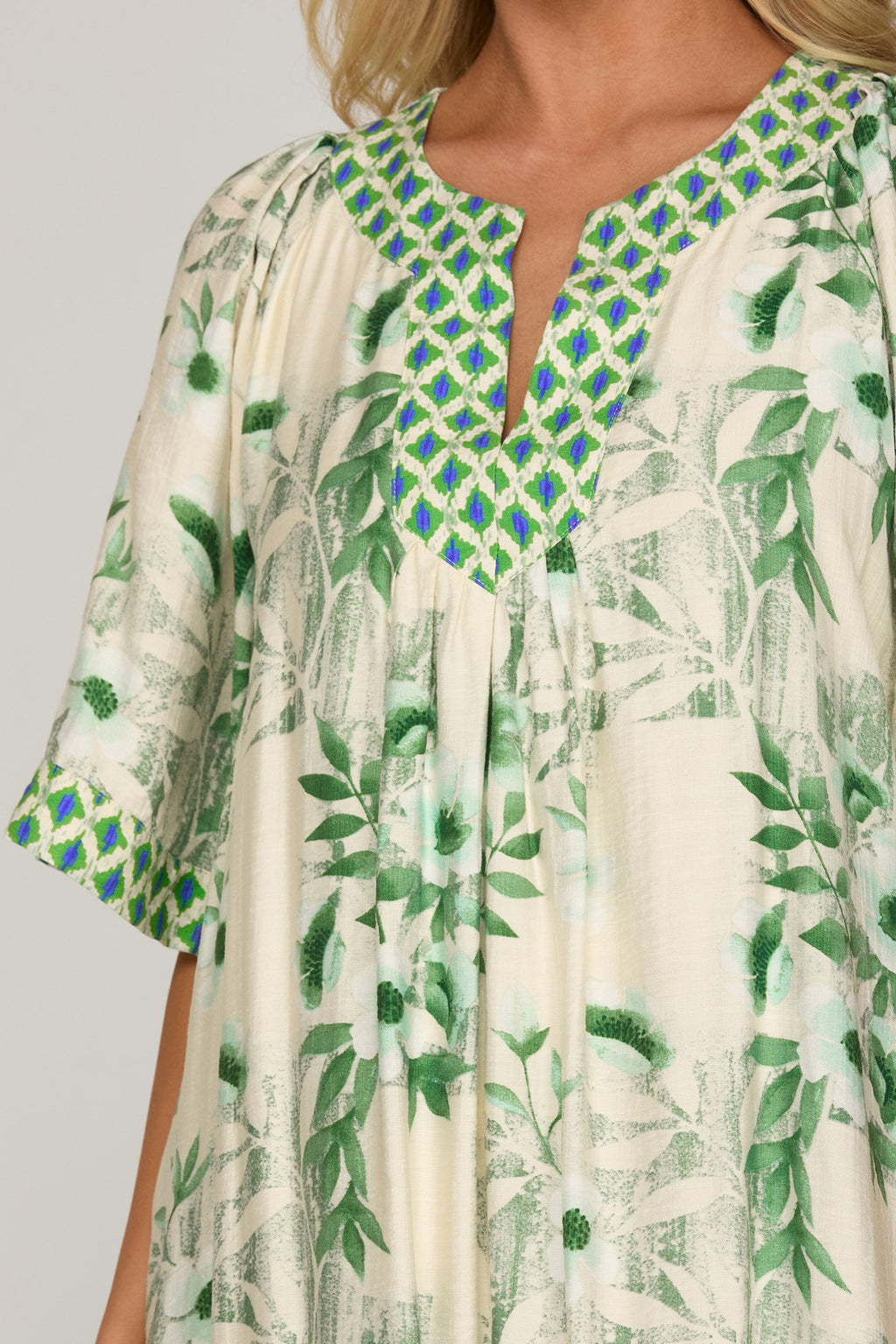 Bell Sleeve Printed Mini Dress