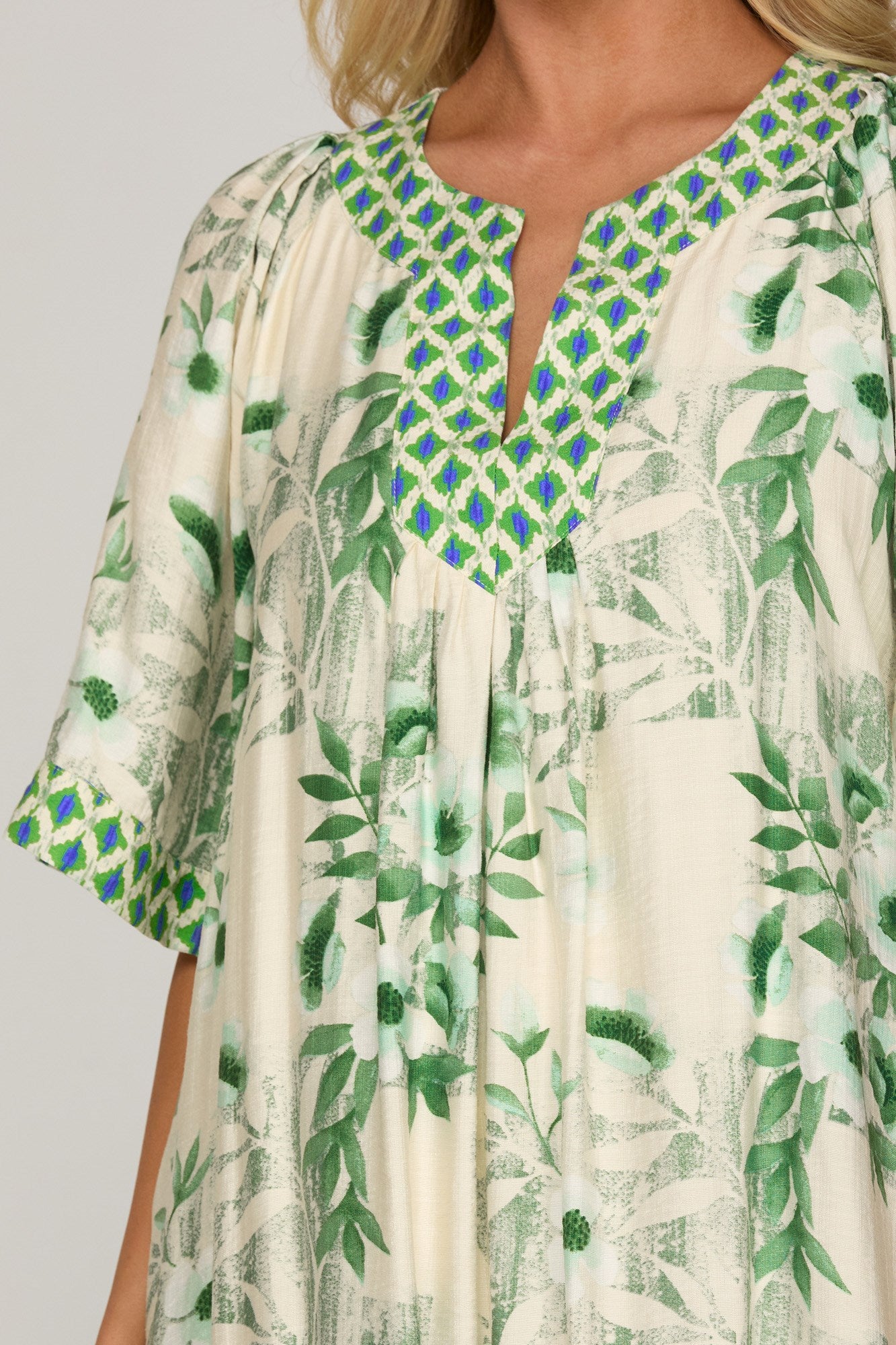 Bell Sleeve Printed Mini Dress
