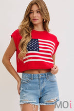 Stars and Stripe Knit Sweater Top