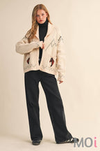 Horse Knit Sweater Cardigan