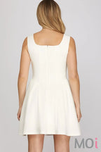 Square Neck Knit Mini Dress