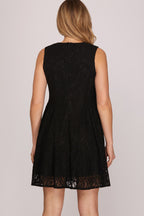 Fit & Flare Lace Mini Dress