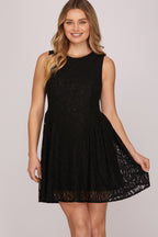 Fit & Flare Lace Mini Dress