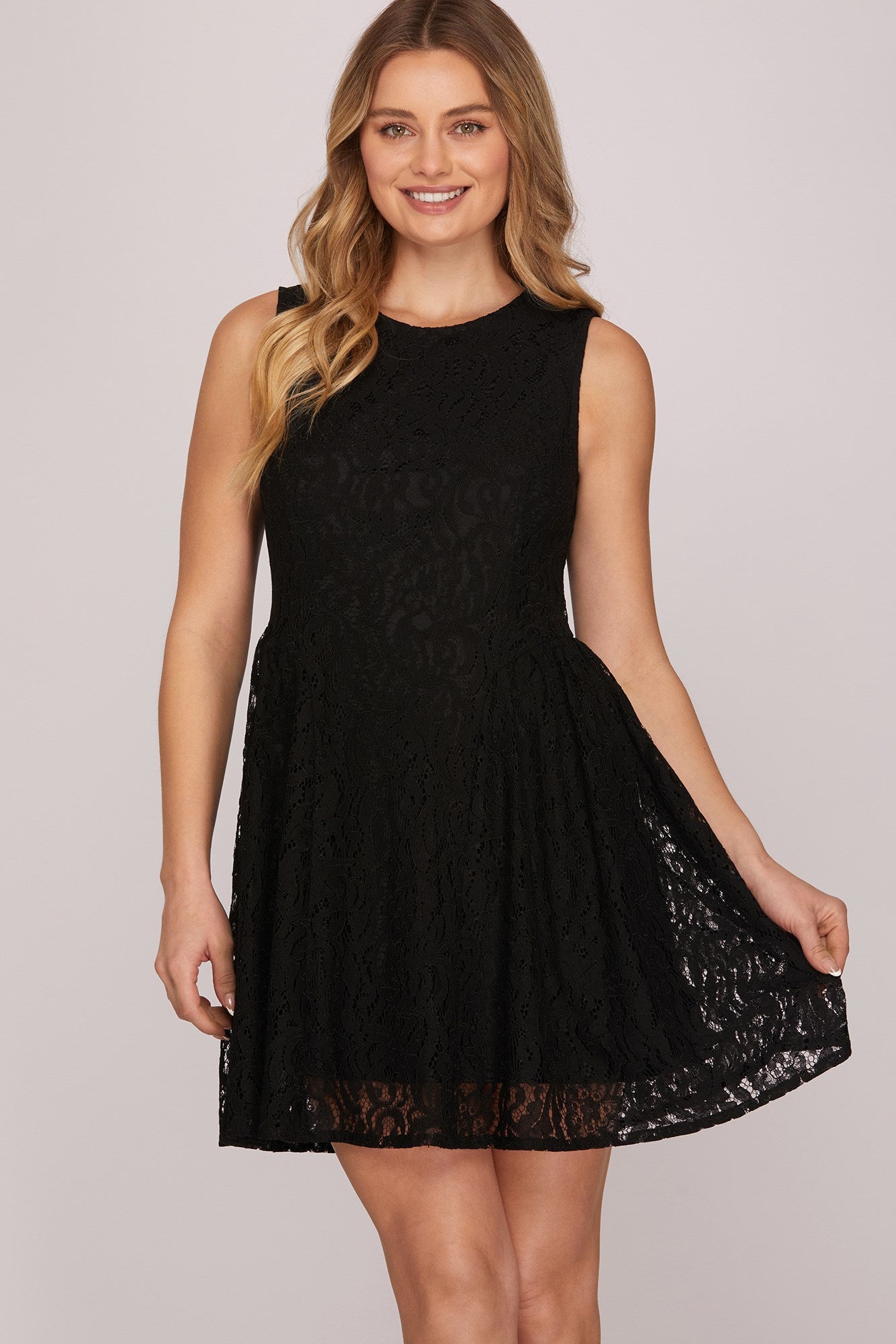 Fit & Flare Lace Mini Dress