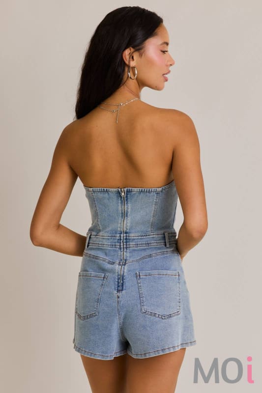 Tube Denim Romper