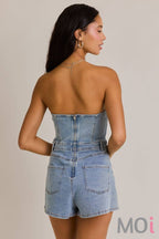 Tube Denim Romper