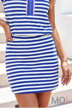 Striped Sleeveless Polo