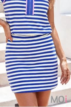 Striped Sleeveless Polo