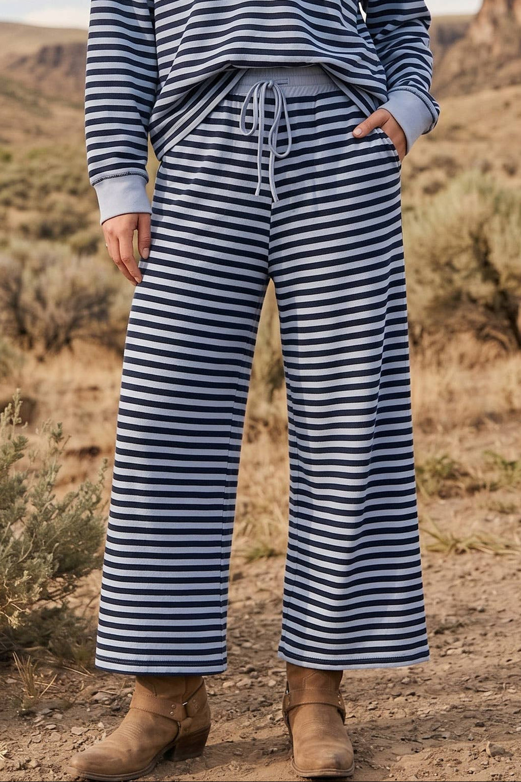 Soft Touch Lightweight Stripe Henley Top