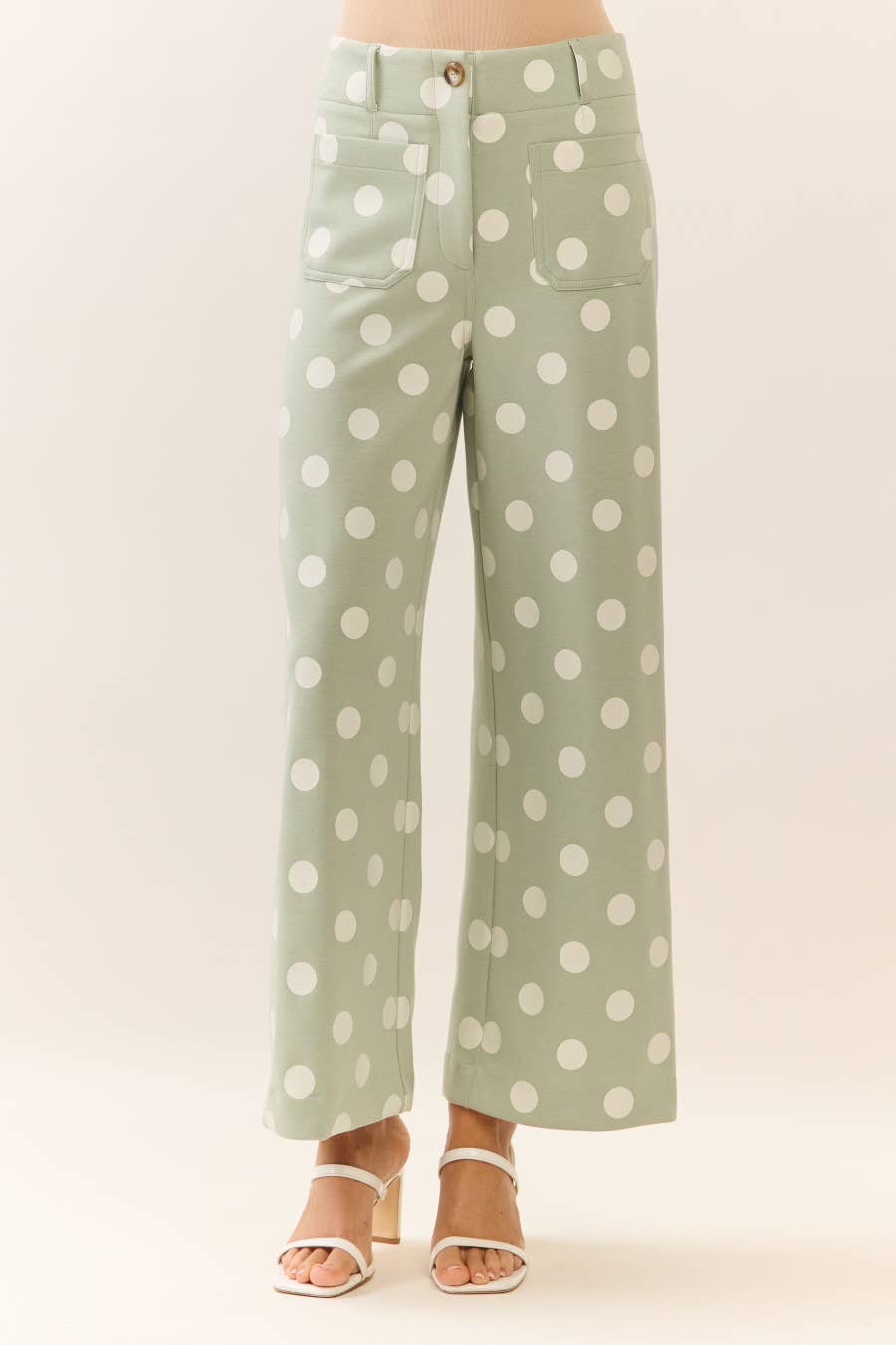 Polka Dot high-rise wide leg pants
