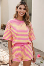 Stripe Drop Shoulder Boxy Top