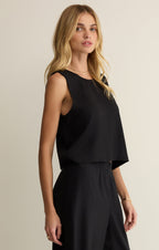 Z Supply Sloane Linen Top BLK