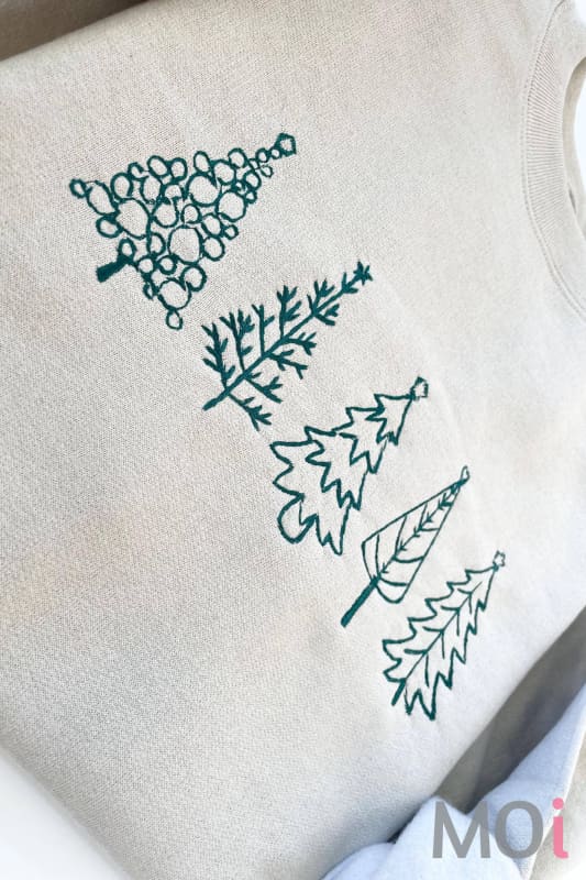 Embroidered Christmas Tree Crewneck