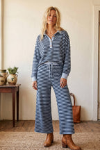 Soft Touch Lightweight Stripe Henley Top