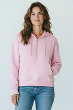 Basic Fleece Half Zip Up Hoodie