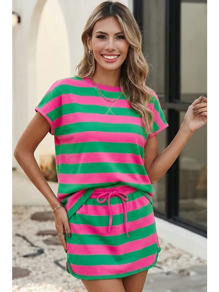 Stripe Dolman Skort