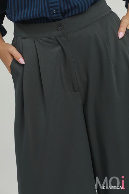 High Rise Pleated Wide Leg Pants