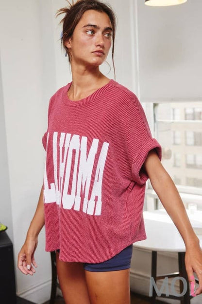'OKLAHOMA' Comfy Oversize Graphic Sweatshirt Top