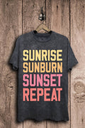 Sunrise Sunburn Sunset Repeat Graphic Top