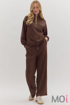 Solid Wide Leg Pants