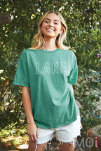 LAKE OUTLINE Oversized Graphic Top