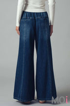Relaxed Wide Leg Drawstring Western Pants