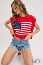 Stars and Stripe Knit Sweater Top