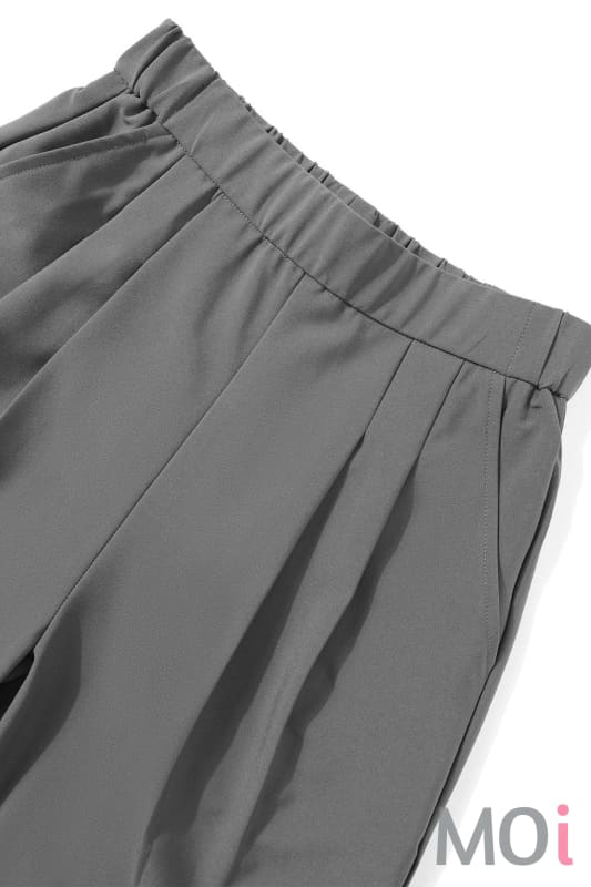 Casual stretch waist wide-leg wide-hip slacks