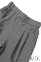 Casual stretch waist wide-leg wide-hip slacks