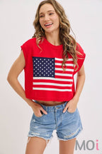 Stars and Stripe Knit Sweater Top