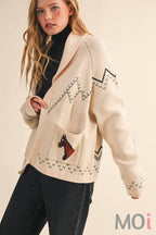 Horse Knit Sweater Cardigan