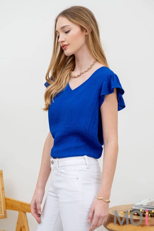 Ruffle Sleeve Blouse