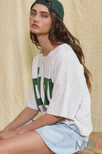 'CIAO' Graphic Jersey Boxy Crop Top