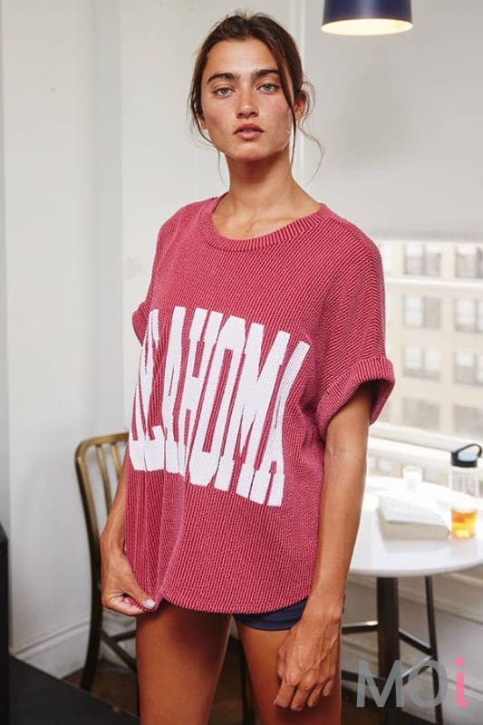 'OKLAHOMA' Comfy Oversize Graphic Sweatshirt Top