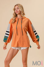 Plaid Mixed Stripe French Terry Hoodie