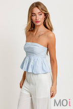 Strapless Smocked Bubble Top