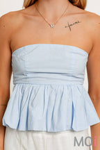 Strapless Smocked Bubble Top