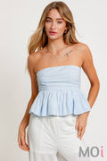 Strapless Smocked Bubble Top
